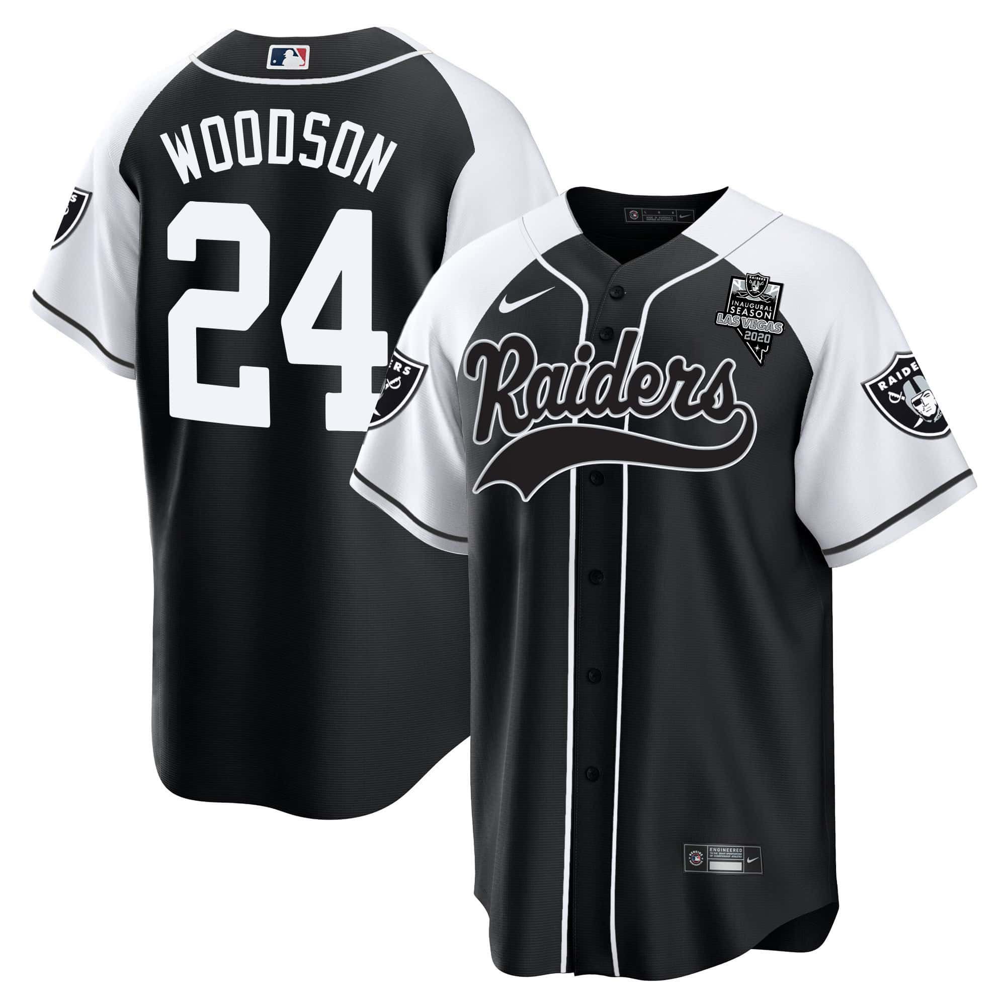 Men Oakland Raiders #24 Woodson Black 2024 Nike Vapor Baseball NFL Jersey style 1